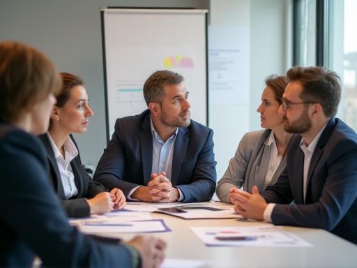 Professional team at Expertise Conseils France in a collaborative discussion